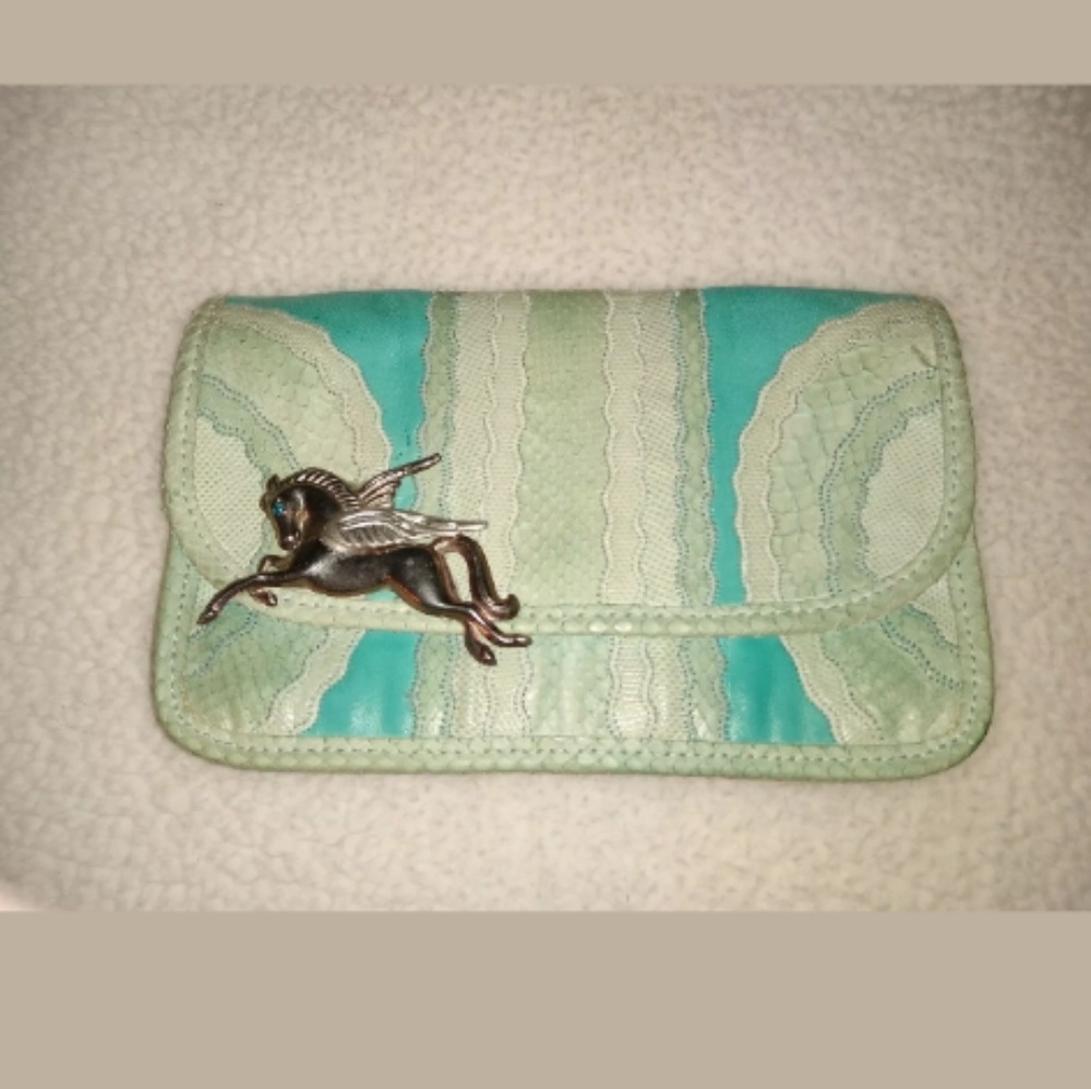 Vintage Python Turquoise Carlos Falchi Pegasus Bag